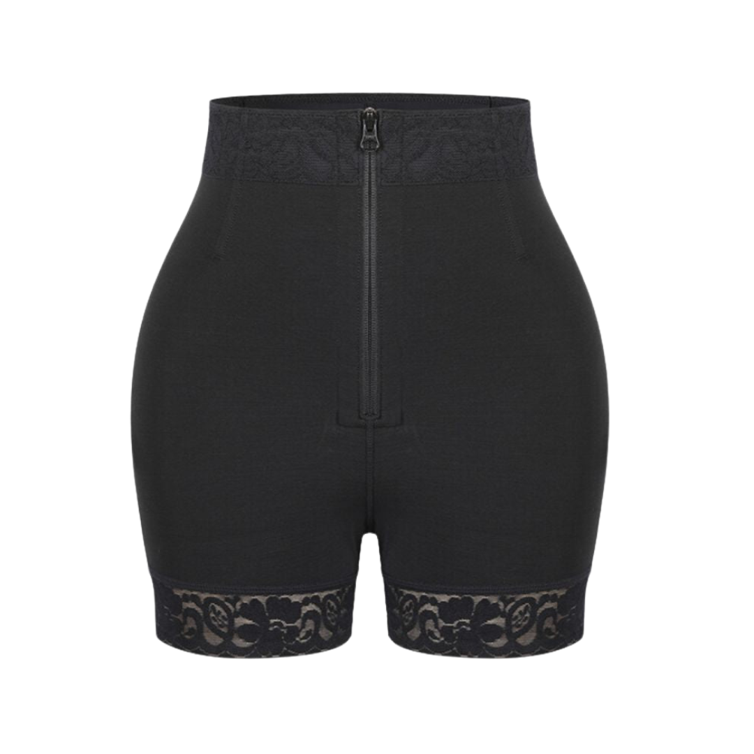 Women's High Waist Shapewear Shorts Zipper Closure