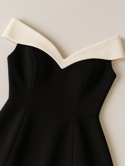 Women's Off Shoulder Contrast Minidress