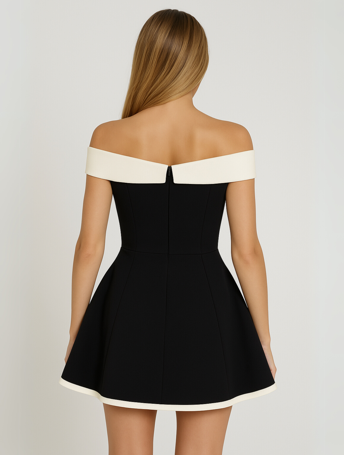 Women's Off Shoulder Contrast Minidress