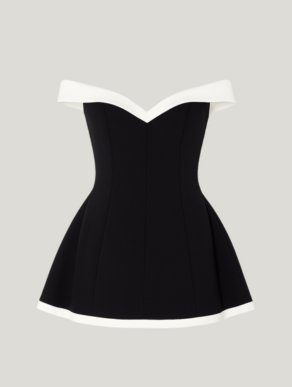 Women's Off Shoulder Contrast Minidress