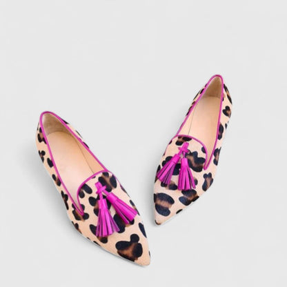 Women's Patterned Pointed Slip-On Loafers
