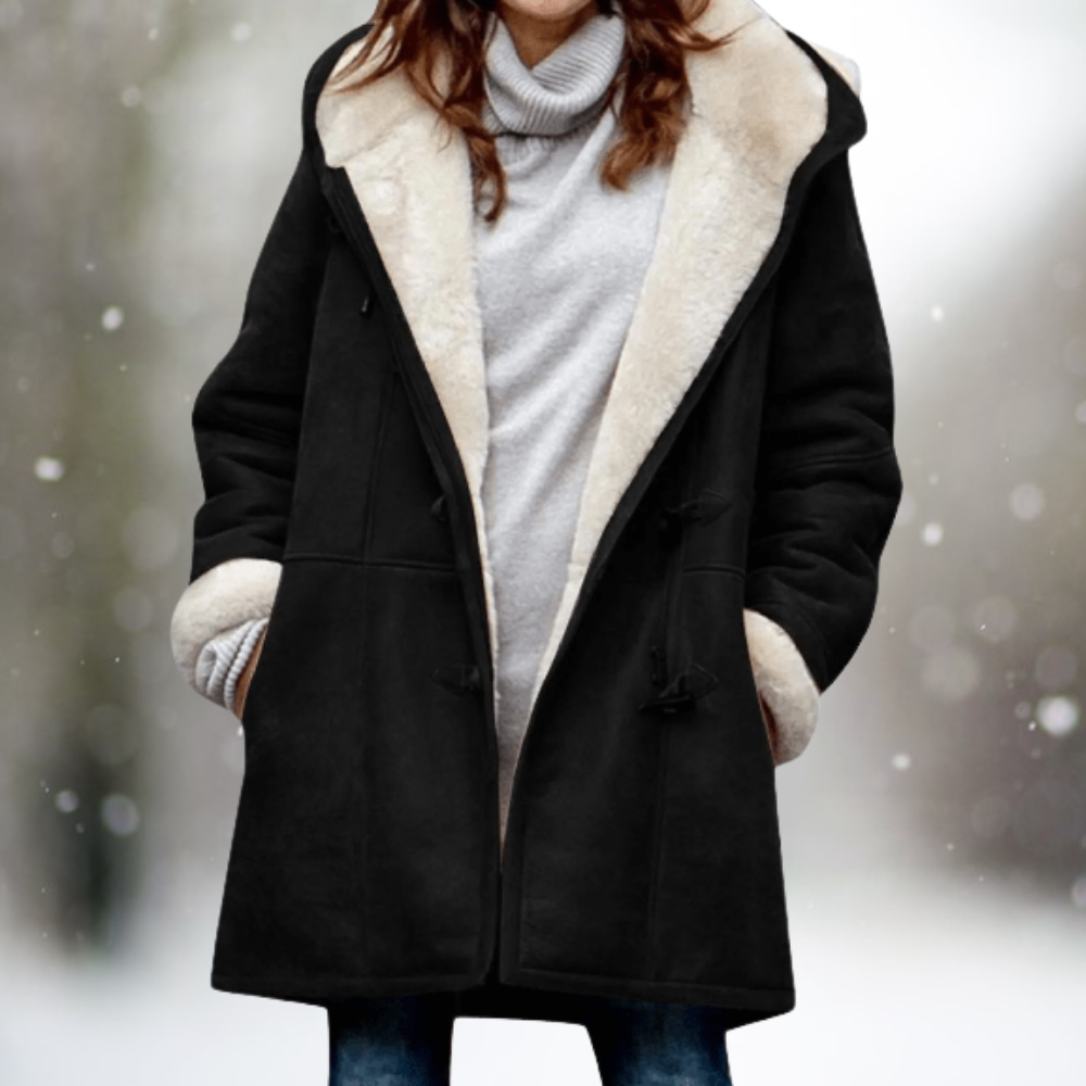 Women's Mid-Length Coat With Front Pockets
