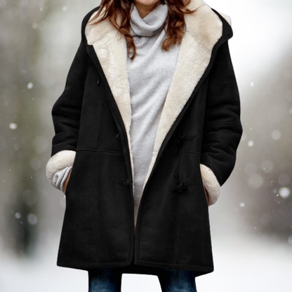 Women's Mid-Length Coat With Front Pockets