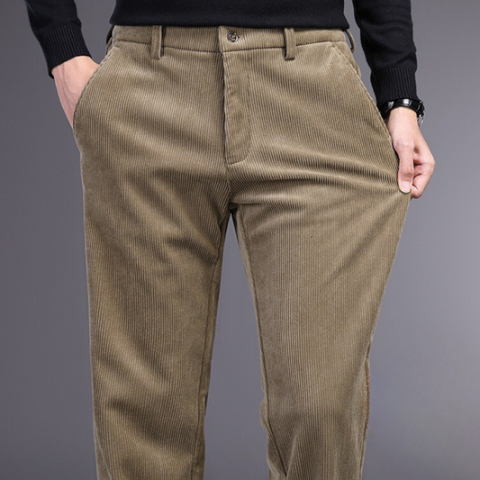 Corduroy Pants Men's Cotton Brown
