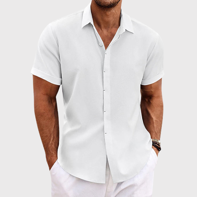 Men's Short Sleeve Casual Button Shirt