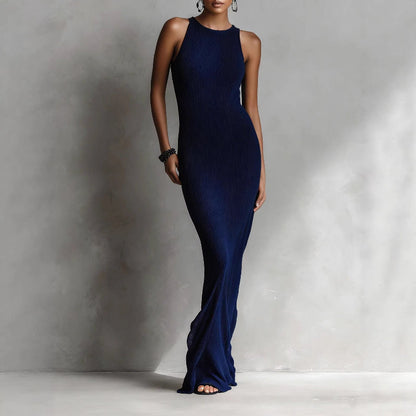 Valentina Women's Maxi Dress Ribbed Knit Column Silhouette