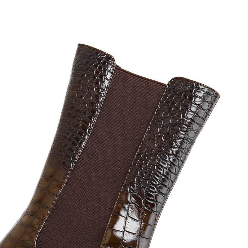 Women's Textured Boots Elastic Panel Style