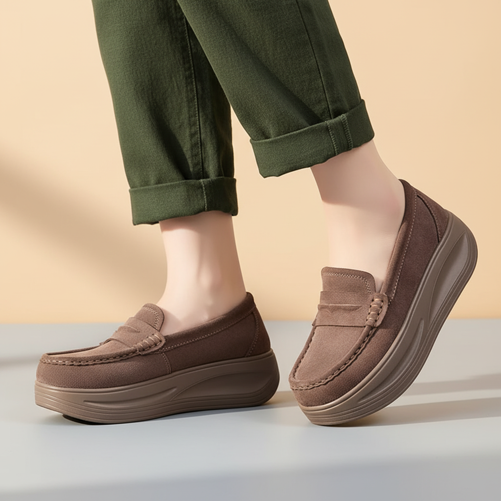 Women's Suede Platform Walking Shoes