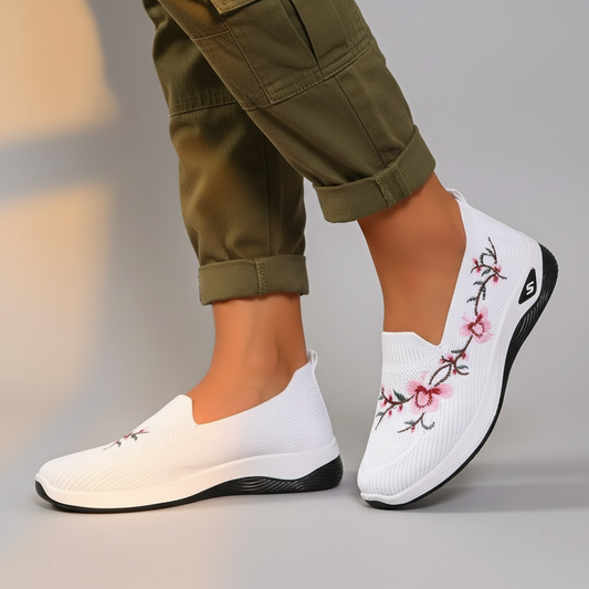 Women's Floral Slip-On Walking Shoes