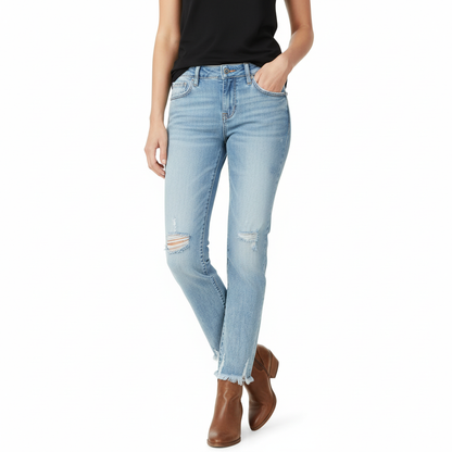 Women's Distressed Straight Leg Jeans