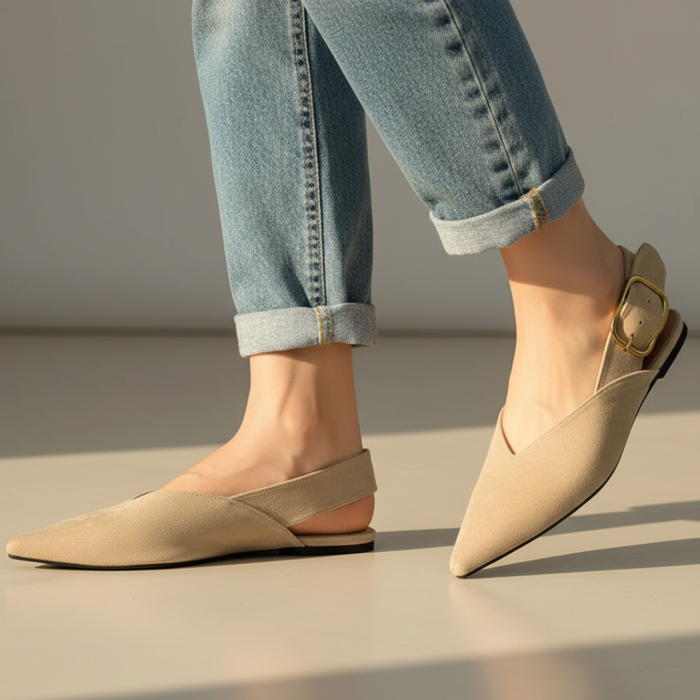 Mirella Women's Pointed Toe Slingback Flat Shoes