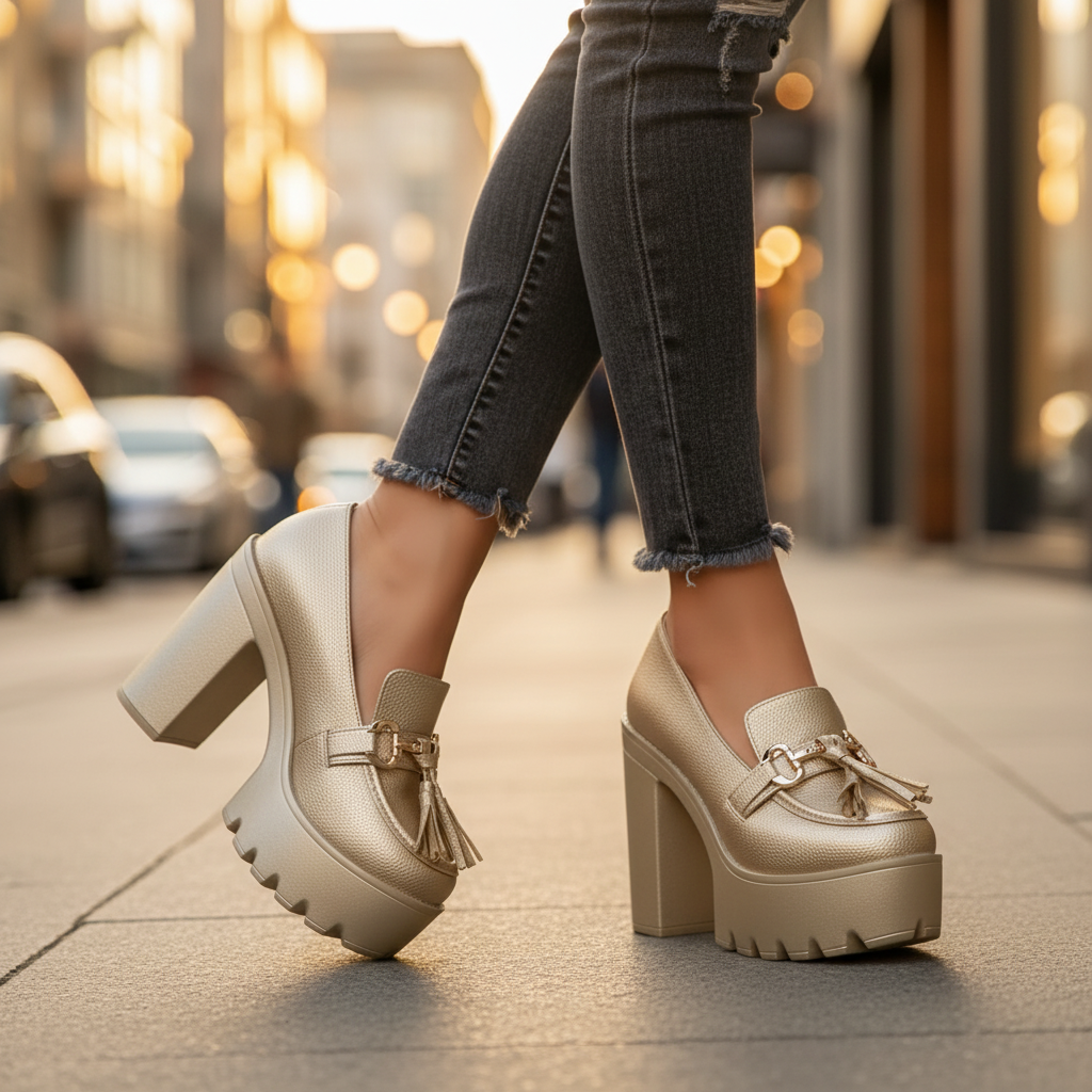 Women's Platform Block Heel Shoes
