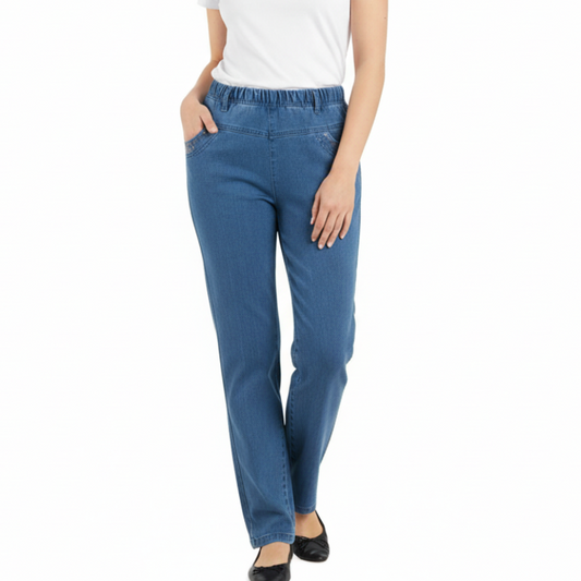Women's High Waist Elastic Jeans