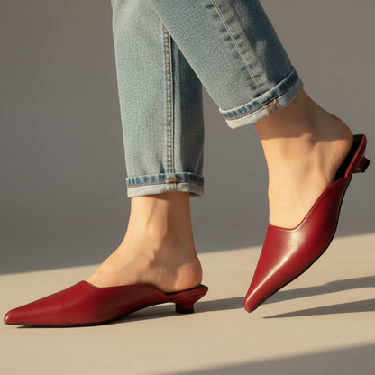 Women's Leather Pointed Toe Flat Shoes