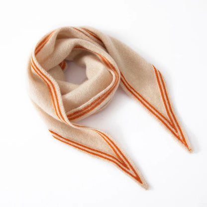 Women's Cashmere Scarf Soft Warm Contrast Stripe