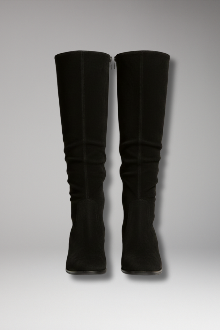 Women's Knee High Boots Block Heel Side Zipper