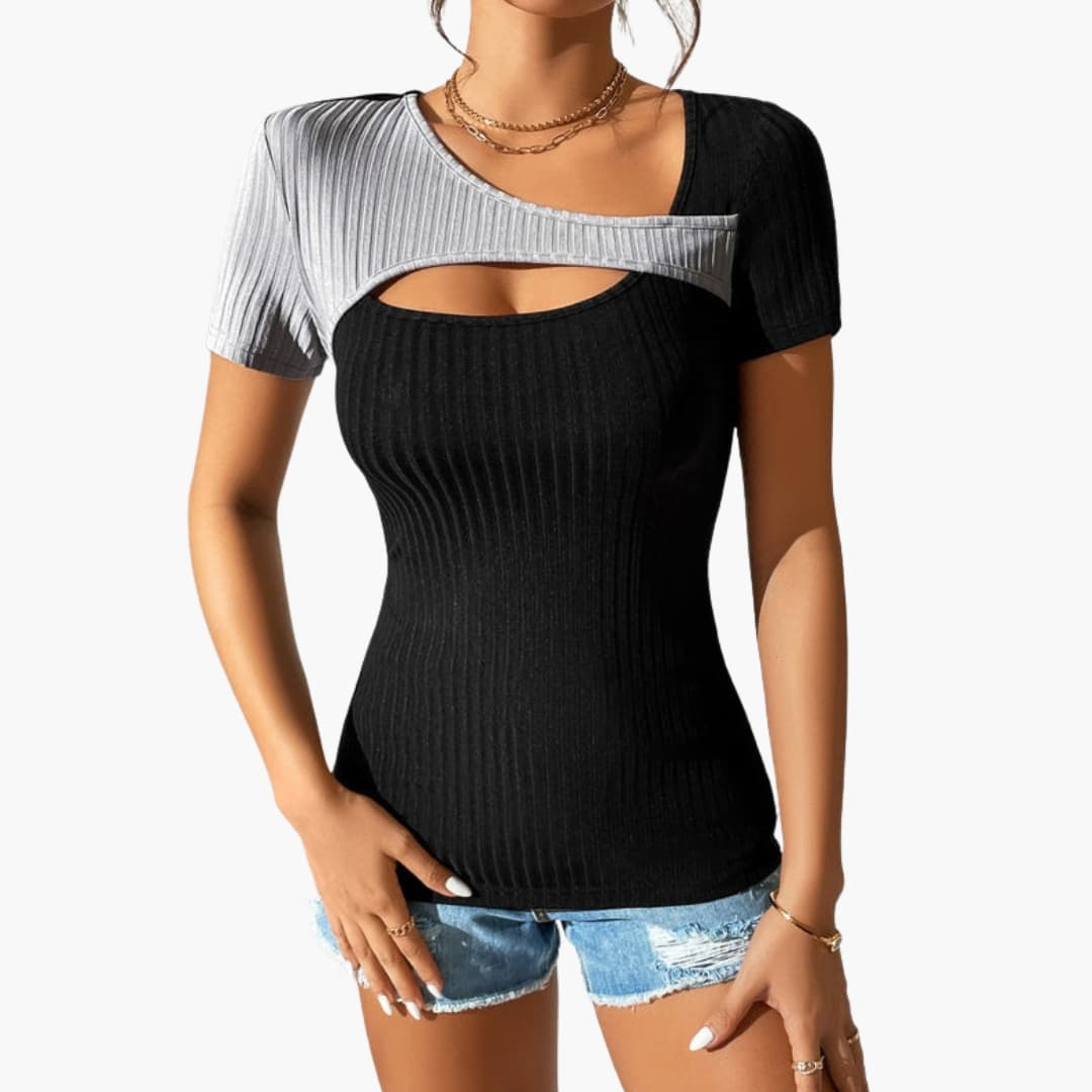 Women's Asymmetrical Short Sleeve T-Shirt