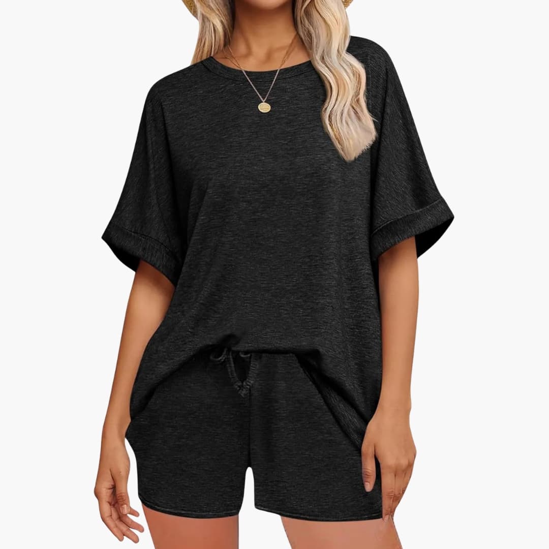 Women's Two-Piece Batwing And Shorts Set