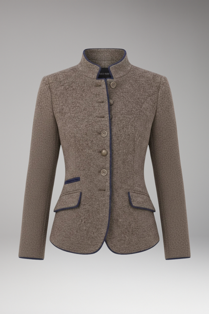 Women's Lapel Collar Blazer Button Front Closure