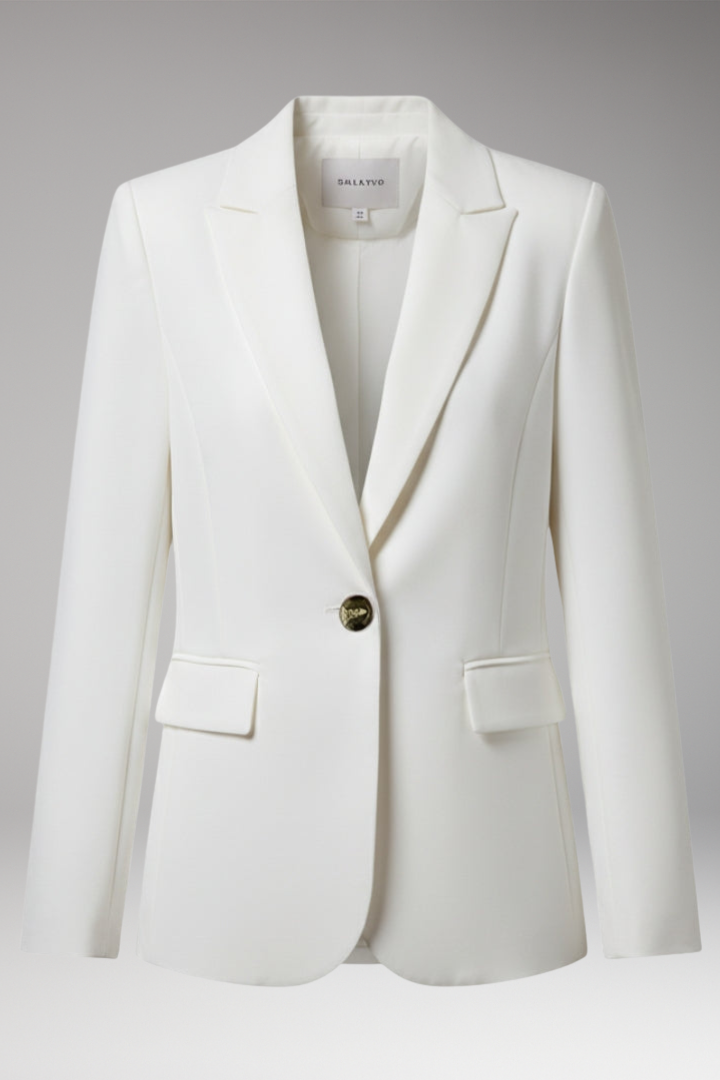 Women's Notched Lapel Blazer Button Front