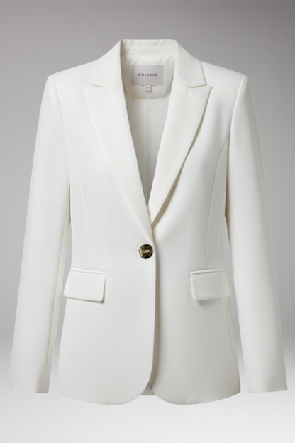 Women's Notched Lapel Blazer Button Front