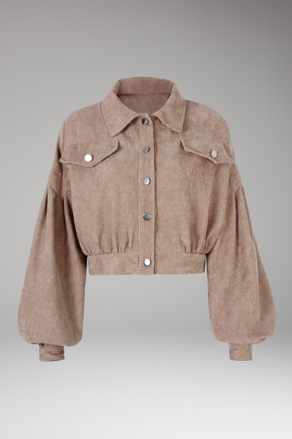 Women's Zipper Blouson Jacket Ribbed Trim
