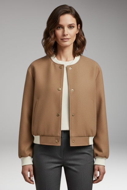 Women's Flight Jacket Elastic Cuffs Side Pockets