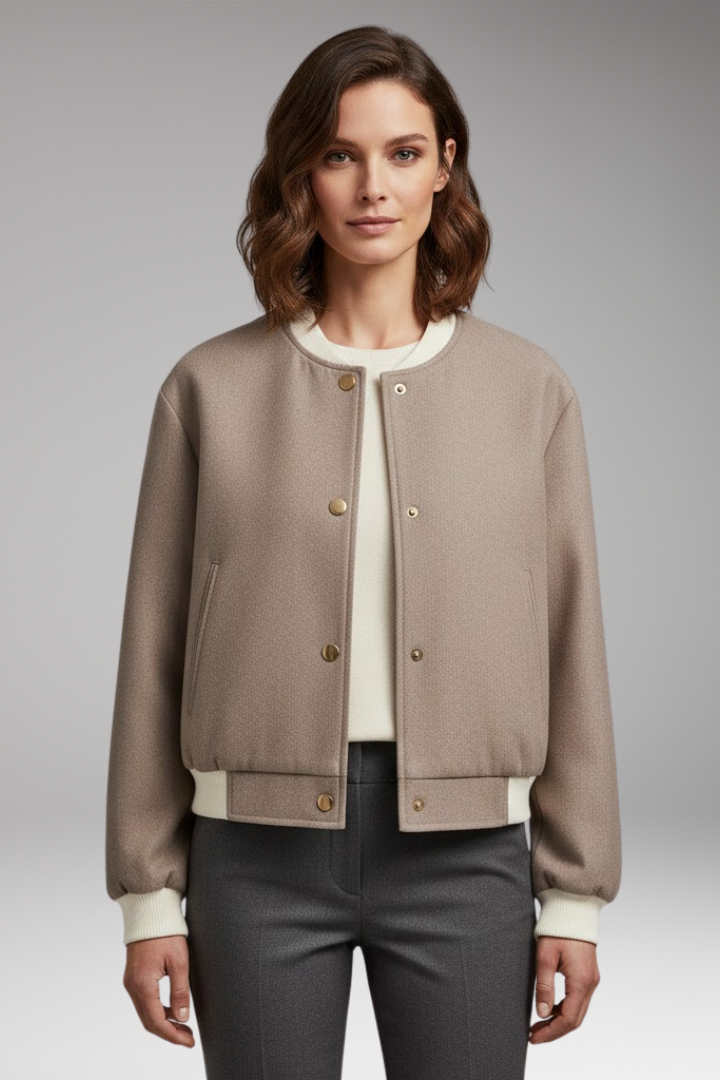Women's Flight Jacket Elastic Cuffs Side Pockets
