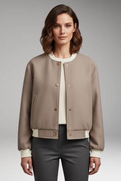 Women's Flight Jacket Elastic Cuffs Side Pockets