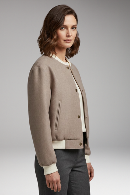 Women's Flight Jacket Elastic Cuffs Side Pockets