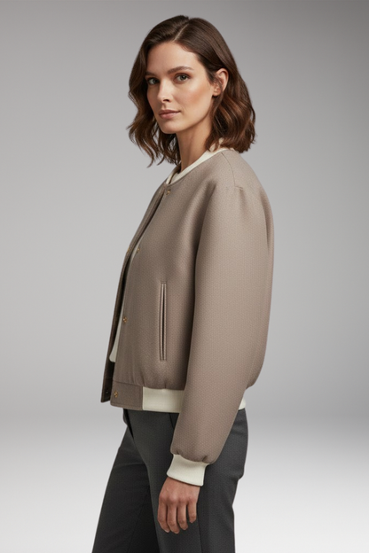 Women's Flight Jacket Elastic Cuffs Side Pockets