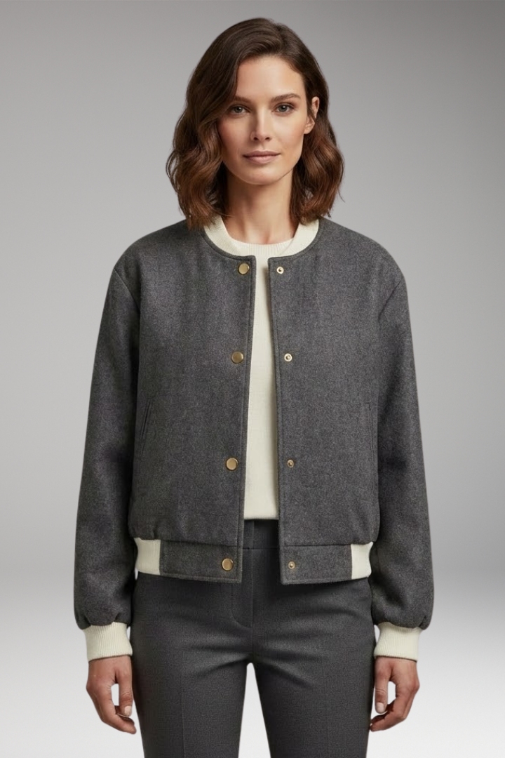 Women's Flight Jacket Elastic Cuffs Side Pockets
