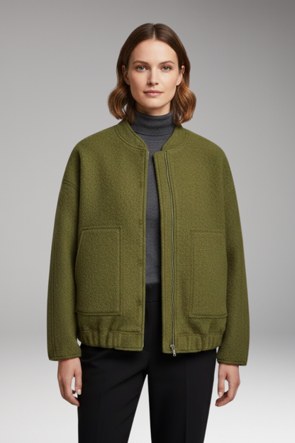 Women's Flight Jacket Long Sleeve Front Zip