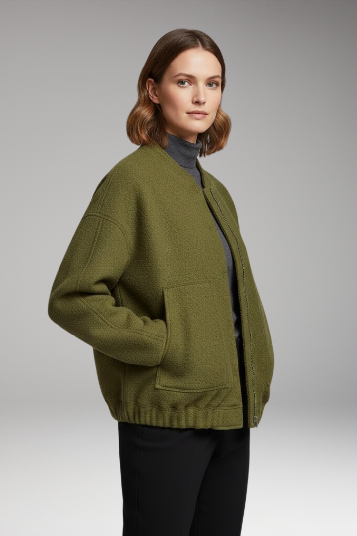 Women's Flight Jacket Long Sleeve Front Zip