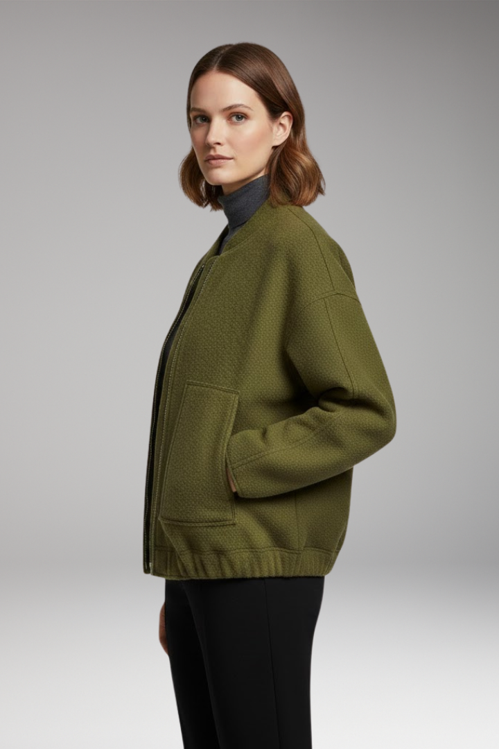 Women's Flight Jacket Long Sleeve Front Zip