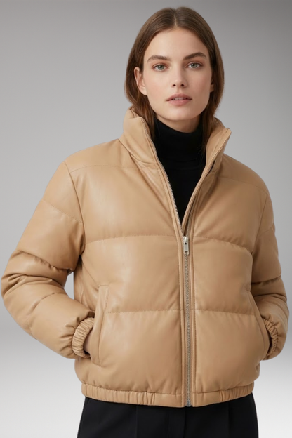 Women's Flight Jacket Zipper Ribbed Hem