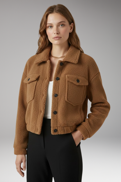 Women's Flight Jacket Zipper Front Side Pockets