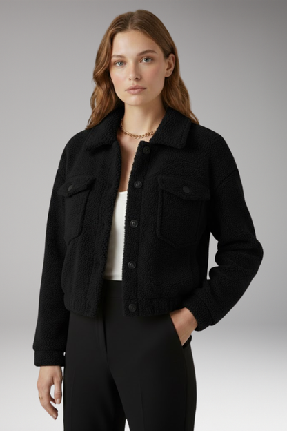 Women's Flight Jacket Zipper Front Side Pockets