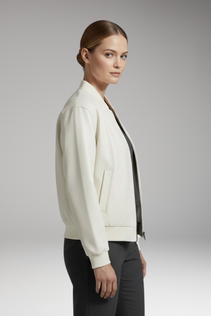 Women's Flight Jacket Full Zip Elastic Cuffs