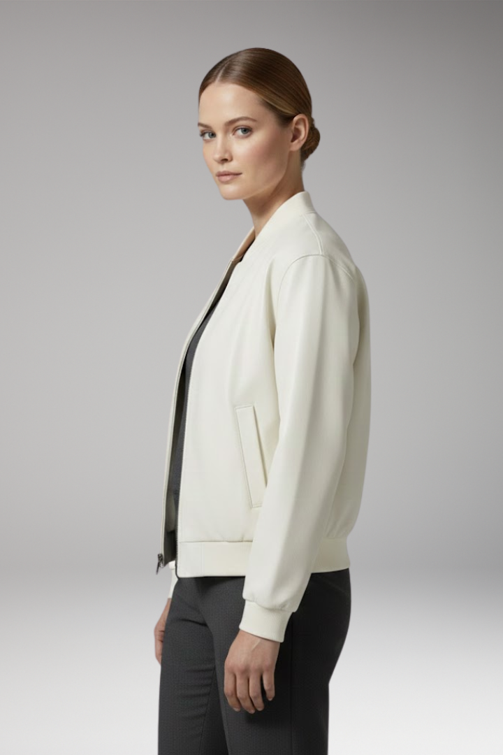 Women's Flight Jacket Full Zip Elastic Cuffs
