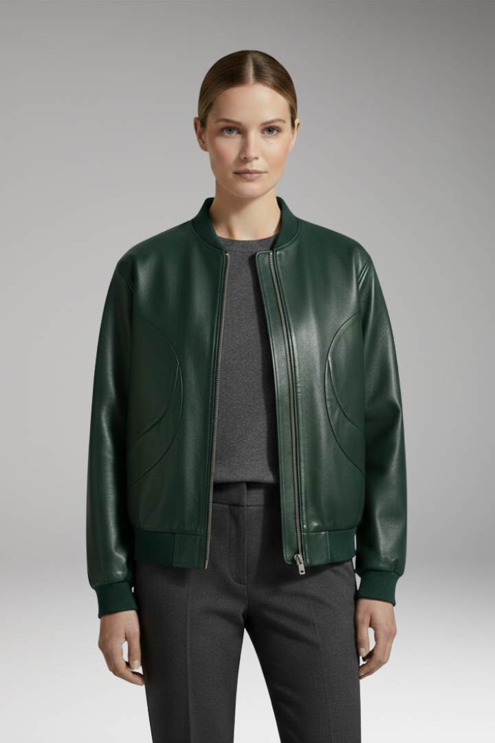 Women's Flight Jacket Full Zip Elastic Cuffs