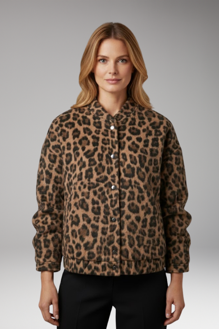 Women's Flight Jacket Gathered Sleeves Front Zip