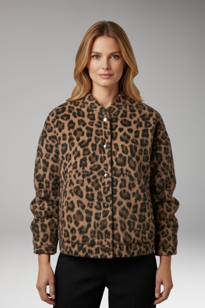 Women's Flight Jacket Gathered Sleeves Front Zip
