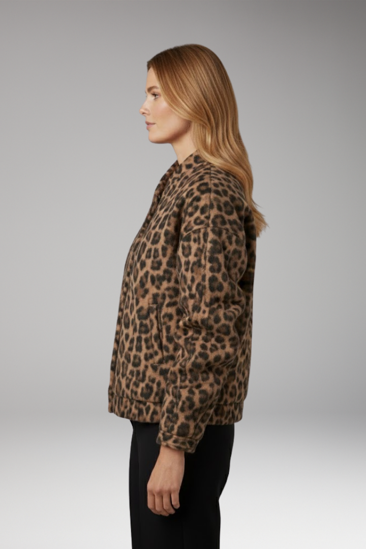Women's Flight Jacket Gathered Sleeves Front Zip