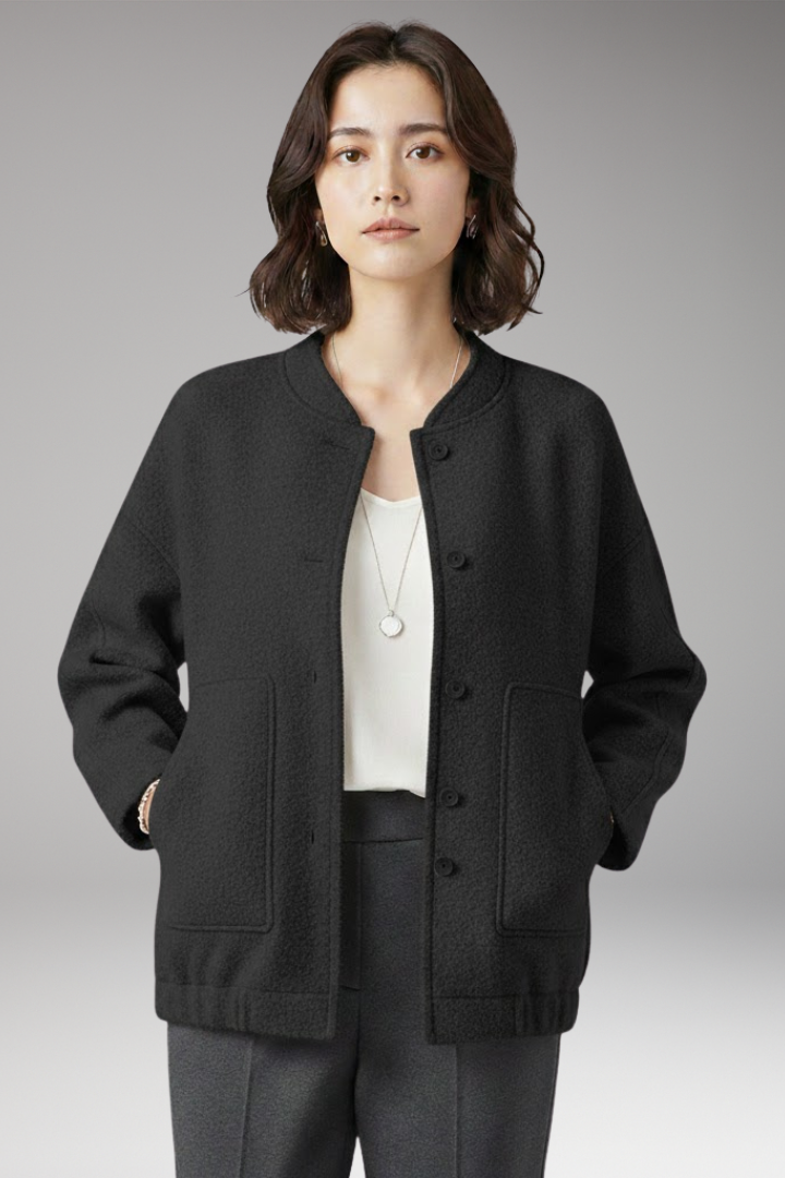 Women's Flight Jacket Hidden Button Closure