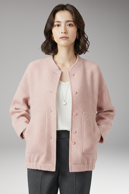 Women's Flight Jacket Hidden Button Closure