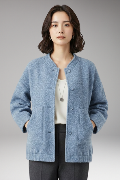 Women's Flight Jacket Hidden Button Closure