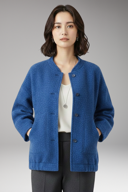 Women's Flight Jacket Hidden Button Closure
