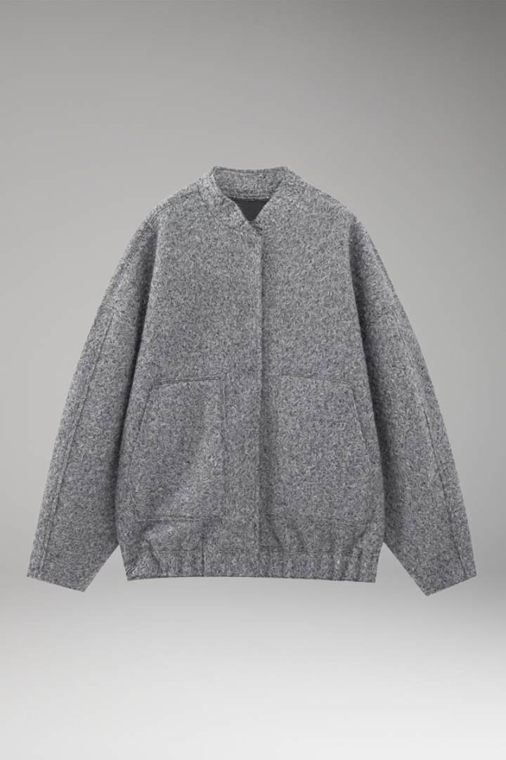Women's Bomber Jacket Hidden Button Closure