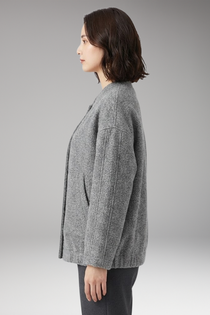 Women's Flight Jacket Hidden Button Closure